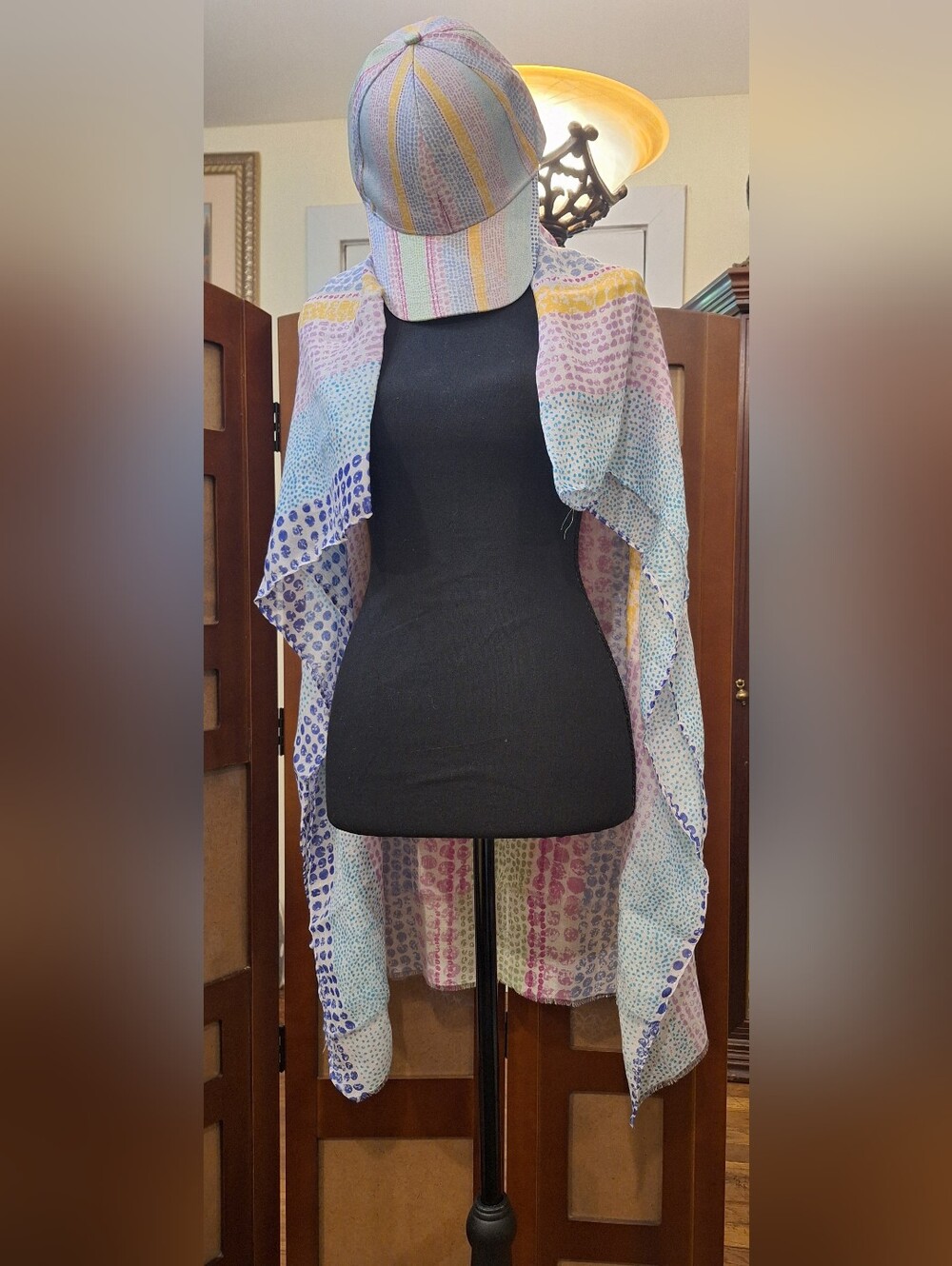 Lightweight Pastel Multi-Color Open Front Women's Sweater Wrap
